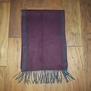 NWT London Fog Men's Burgundy & Gray 100% Acrylic Winter Scarf